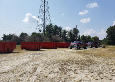 Roll-off container used for a commercial cleanout